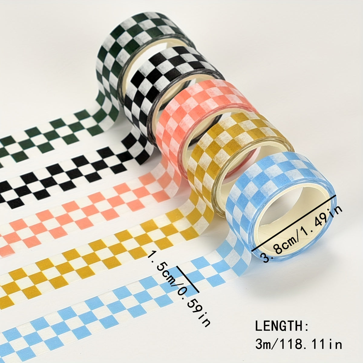 5 Rolls Plain Washi Tape Set DIY Material Sticker Scrapbooking