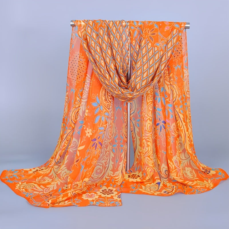 Peacock Pattern Printed Scarf Women's Scarf Hand Wash