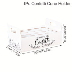 Rustic Wedding Paper Cone Holder Box Confetti Tray