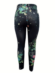  Casual Pants Women's Plus Floral & Animal Print Leggings