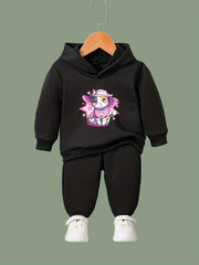 Cat Print 2pcs Girls Outfits For Sports Spring Fall Outdoor Gift