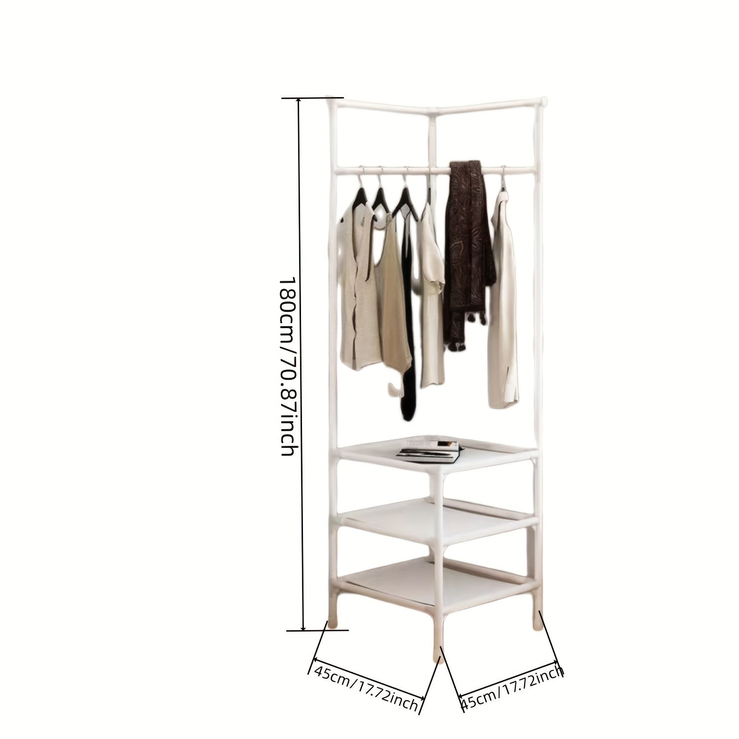 Triangle Coat Rack 3 Layers Storage Hooks Foyer Living Room Bathroom Hallway