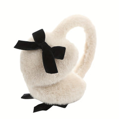 Men's Heart Shaped Ear Warmers with Bow Boho Style Winter Accessory