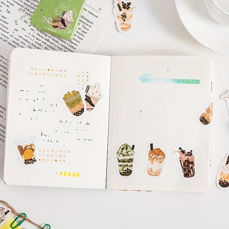 45pcs Vitality Milk Tea Decorative Stickers Scrapbooking Label Diary Stationery
