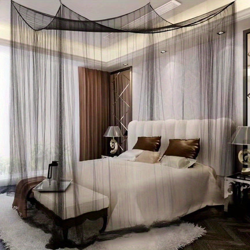 Large Mosquito Net Four Corner Bed Canopy for Bedroom Guest Room Dorm Room