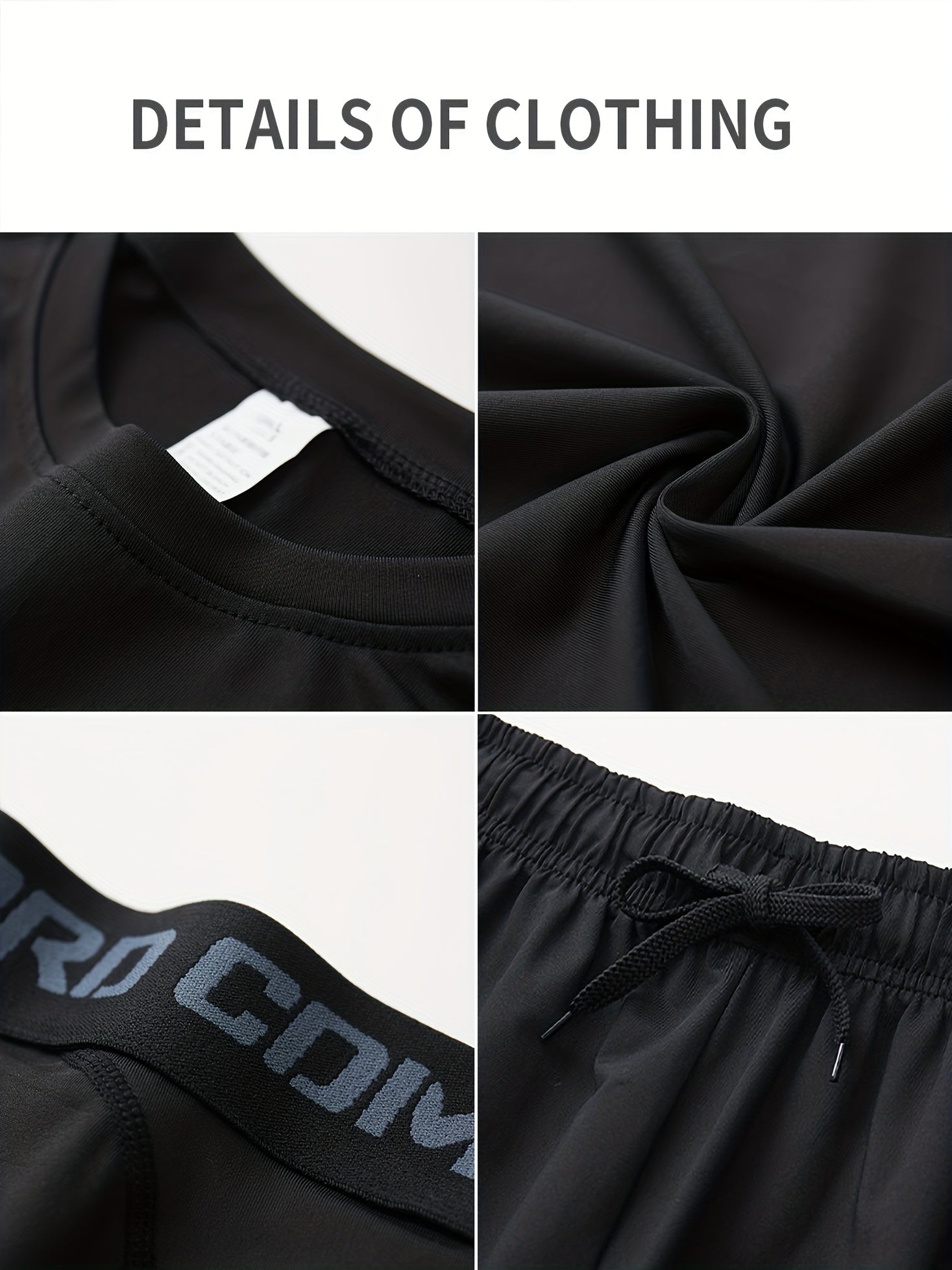 Men's 3pc Compression Suit Set Quick Dry Sweat Absorb Sports Fitness