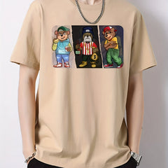 Animal Print Men's Cotton Graphic Crew Neck Active T shirt