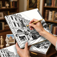 Adult Relaxation Coloring Book - Retro Street Theme