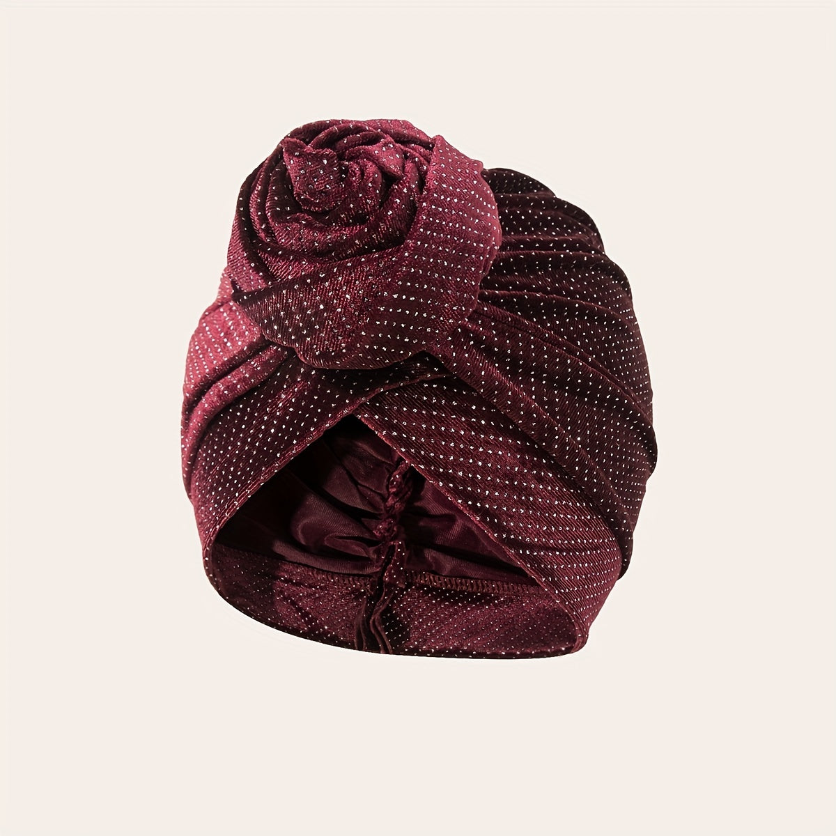Big Flower Turban Polka Dot Head Wrap Women Headscarf Cap Bandana