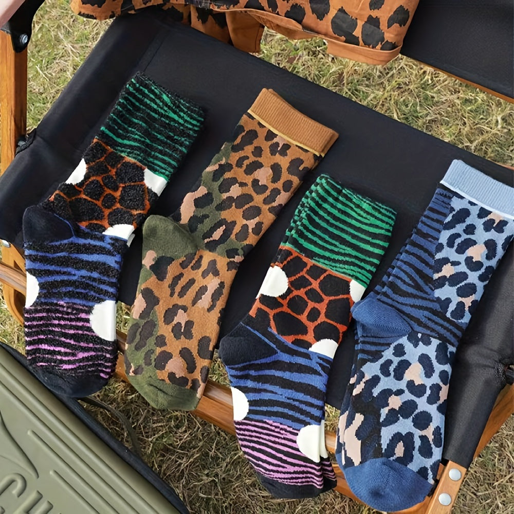 Animal Pattern Crew Socks for Men and Women