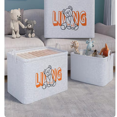 2pcs Home Fabric Children's Clothes Toys Storage Basket