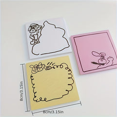 Cartoon Dog Sticky Note Drawing Message Note Paper 1pc 50sheets