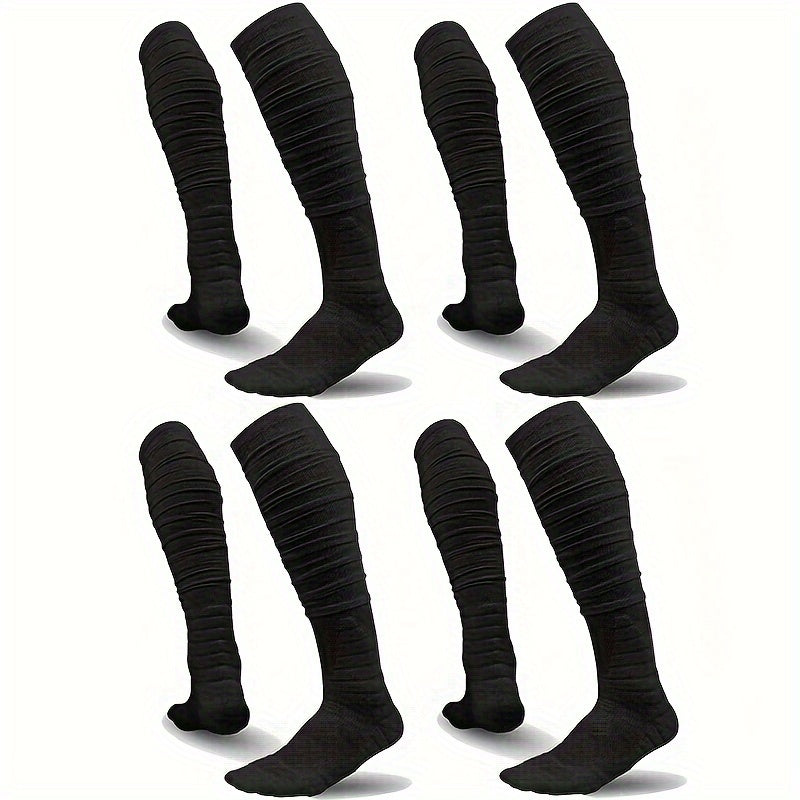 4 Pairs Extra Long Football Socks for Men & Boys