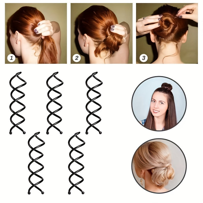 12pcs Spiral Hair Clip Invisible Hair Pin Metal Hairpin For Braids