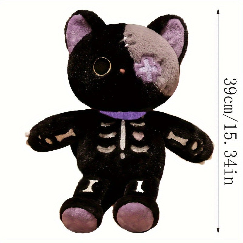 Skeleton Cat Plush Toy Stuffed Doll Halloween Gift