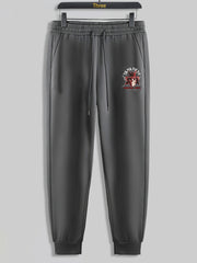 Skull Print Men's Drawstring Sweatpants Loose Casual Trousers
