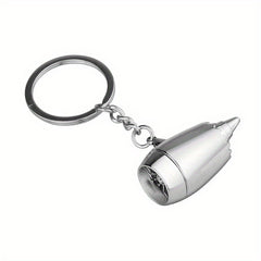 Mini Airplaine Engine Shape Keychain Lightweight Turbine Pendant Key Ring