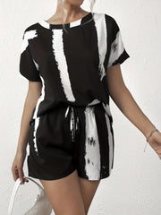 Casual Two Piece Set Short Sleeve Pantsuits