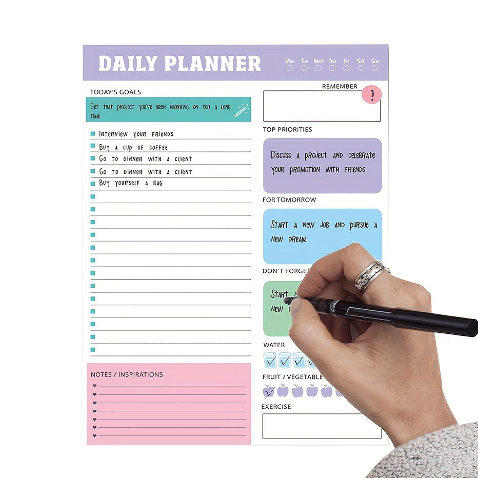 Daily Planner To Do Notes Water Reminder Time
