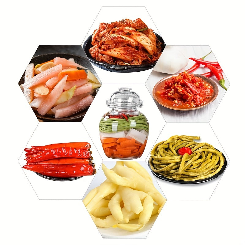 Glass Pickle Jar 1.5-2.5L Fermentation Jar with Water Seal