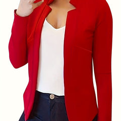  Casual Blazer Women's Plus Solid Long Sleeve Stretch Blazer