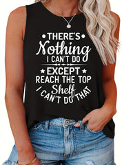  Casual Tank Top Women's Plus Letter Print