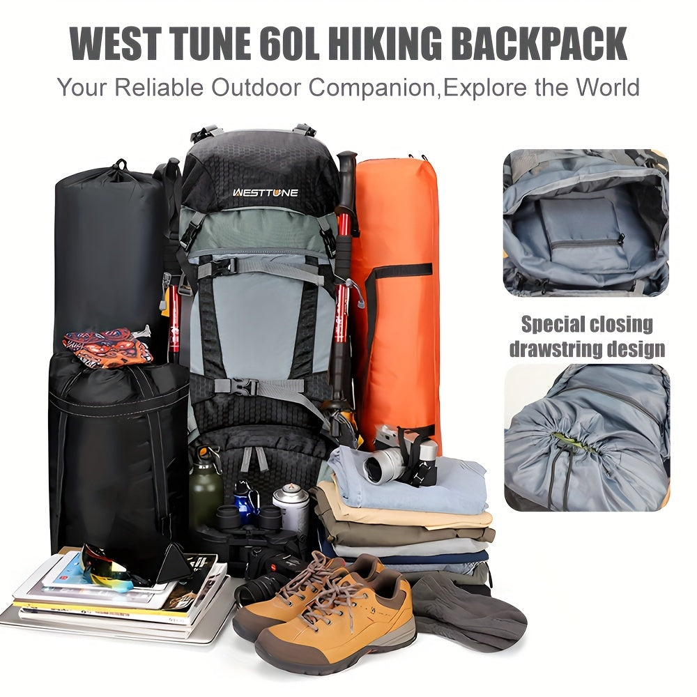 60L Waterproof Mountaineering Backpack with Upgraded Carrying System