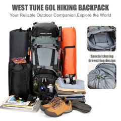 60L Waterproof Mountaineering Backpack with Upgraded Carrying System