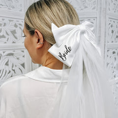 Bridal Bow Veil Wedding Hair Accessory for Women