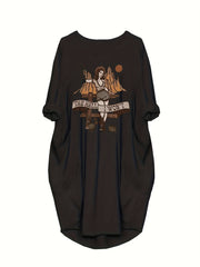  Cartoon Printed Long Sleeve Western Dress