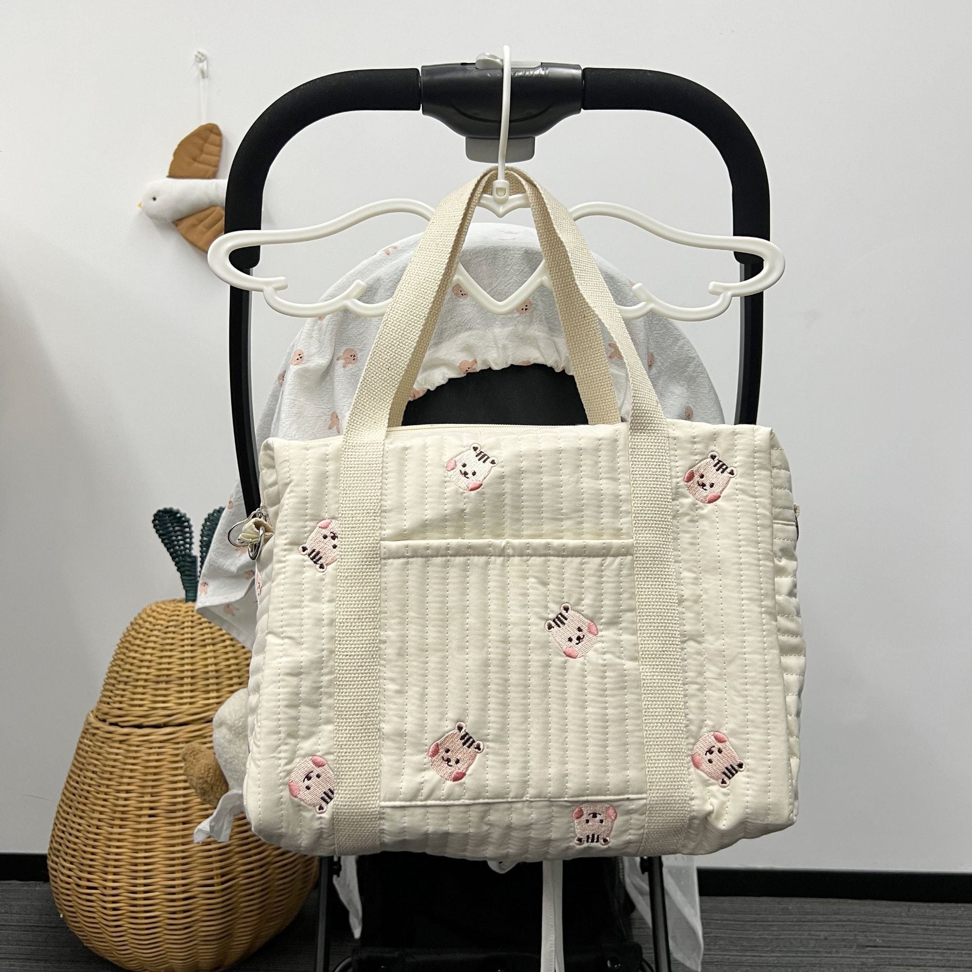Mommy Bag Embroidery Satchel Outdoor Travel Baby Storage Bag