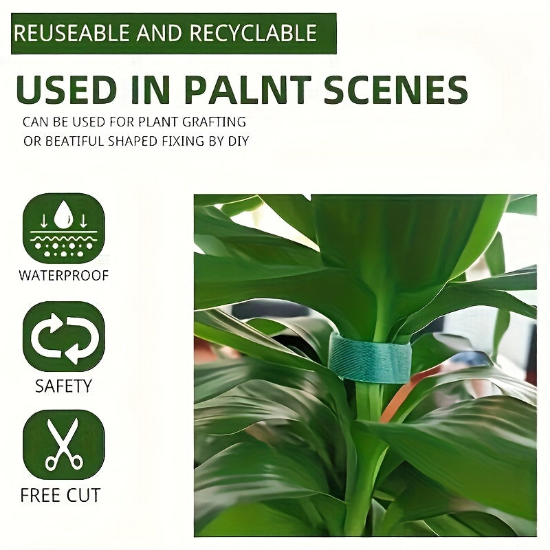 3 Rolls Green Nylon Plant Ties Self-adhesive Garden Tape