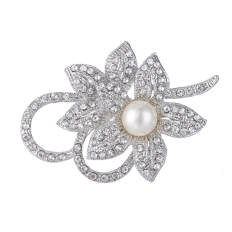 Faux Pearl Flower Brooches Pins Gorgeous Clothing Decor