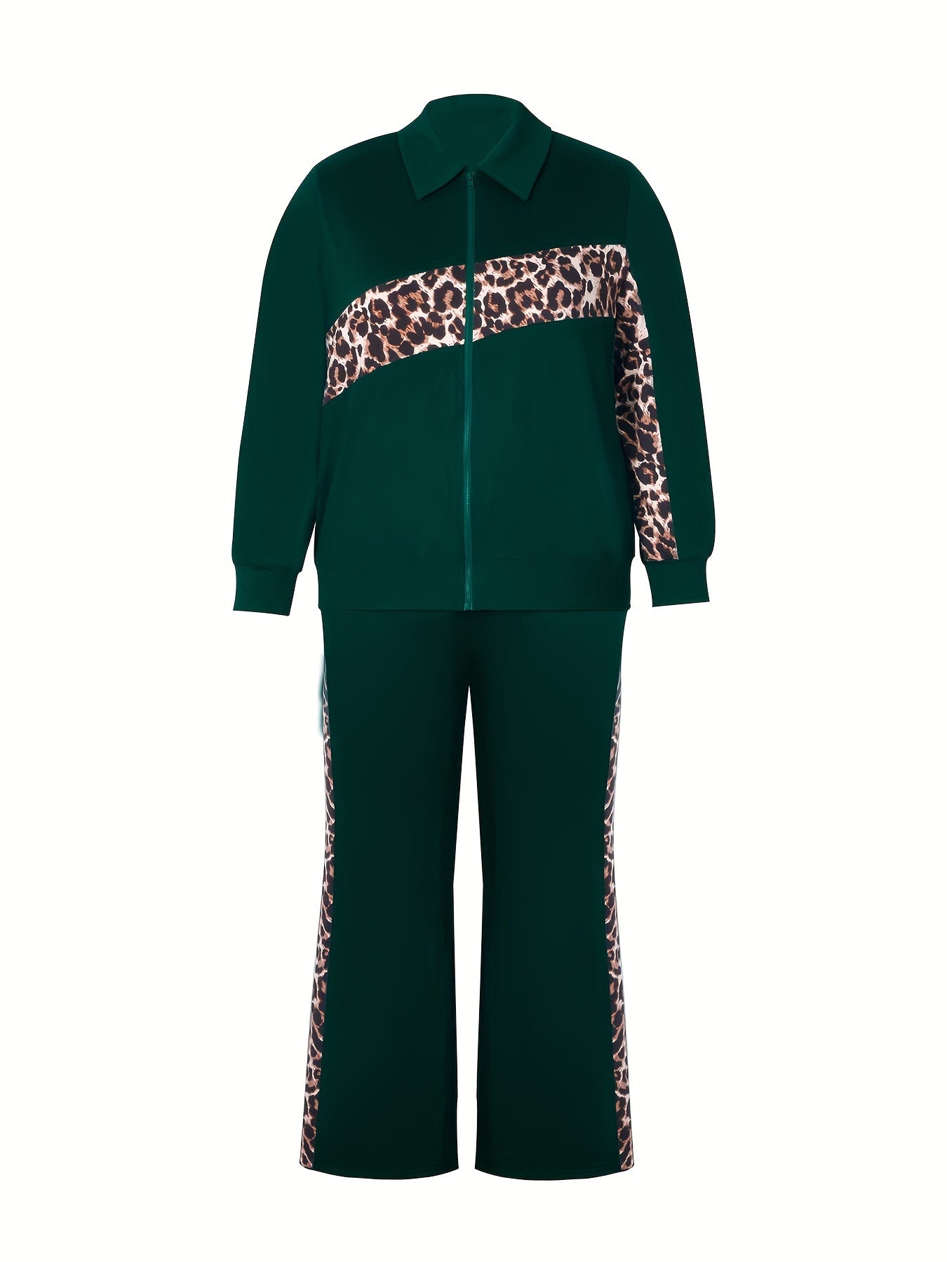 Leopard Print Coat & Pants Set
