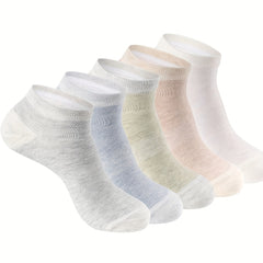 5 Pairs Women's Lightweight Sports Ankle Socks Soft Low Cut Stockings