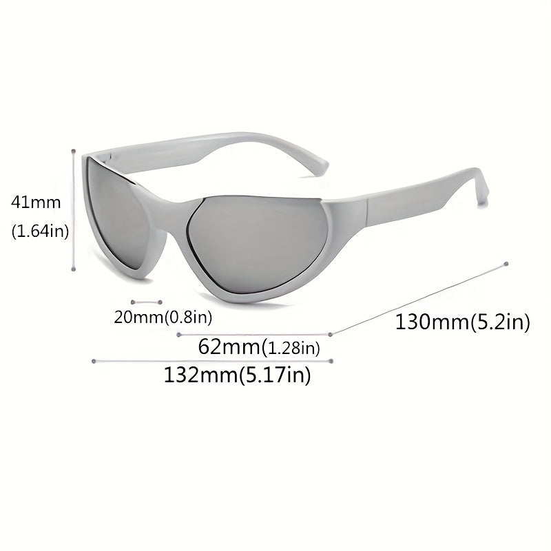 Wrap Around Sport Sunglasses Cat Eye Windproof Glasses Y2K Shades
