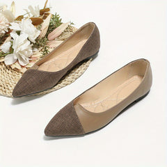 Women's Pointed Toe Ballet Flats Soft Sole Slip On Work Shoes