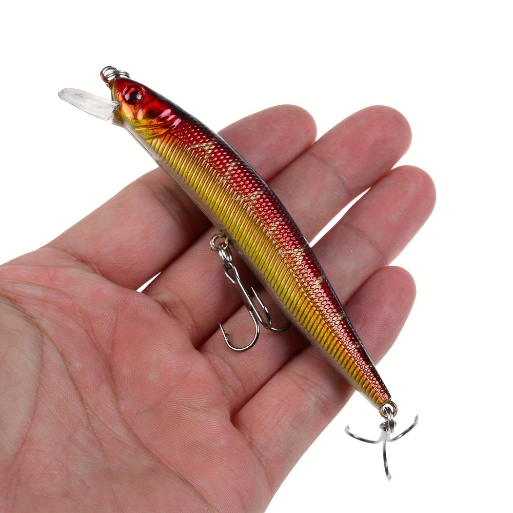 5pcs Minnow Wobblers Lure 3D Eyes Hard Plastic Lures Crankbait Fishing Tackle