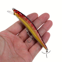 5pcs Minnow Wobblers Lure 3D Eyes Hard Plastic Lures Crankbait Fishing Tackle