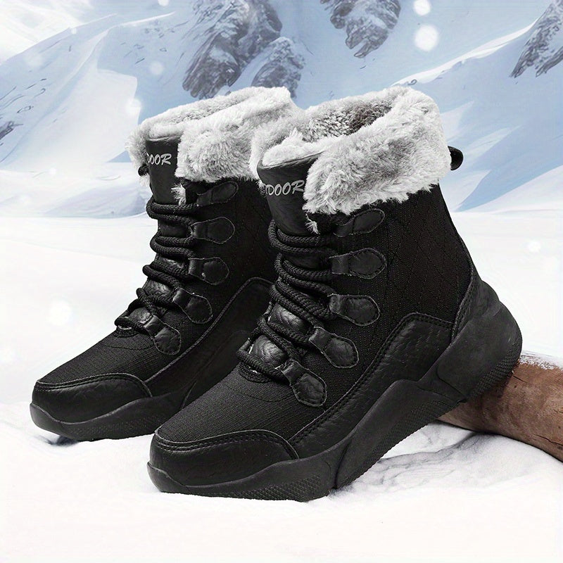 Women's Solid Snow Boots Warm Platform Comfortable Walking Shoes