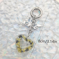 Butterfly Heart Keychain Acrylic Animal Key Ring Women Christmas Gift