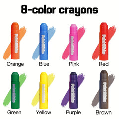 8 Solid Watercolor Pencils for DIY Art Pastels Graffiti Window Drawing
