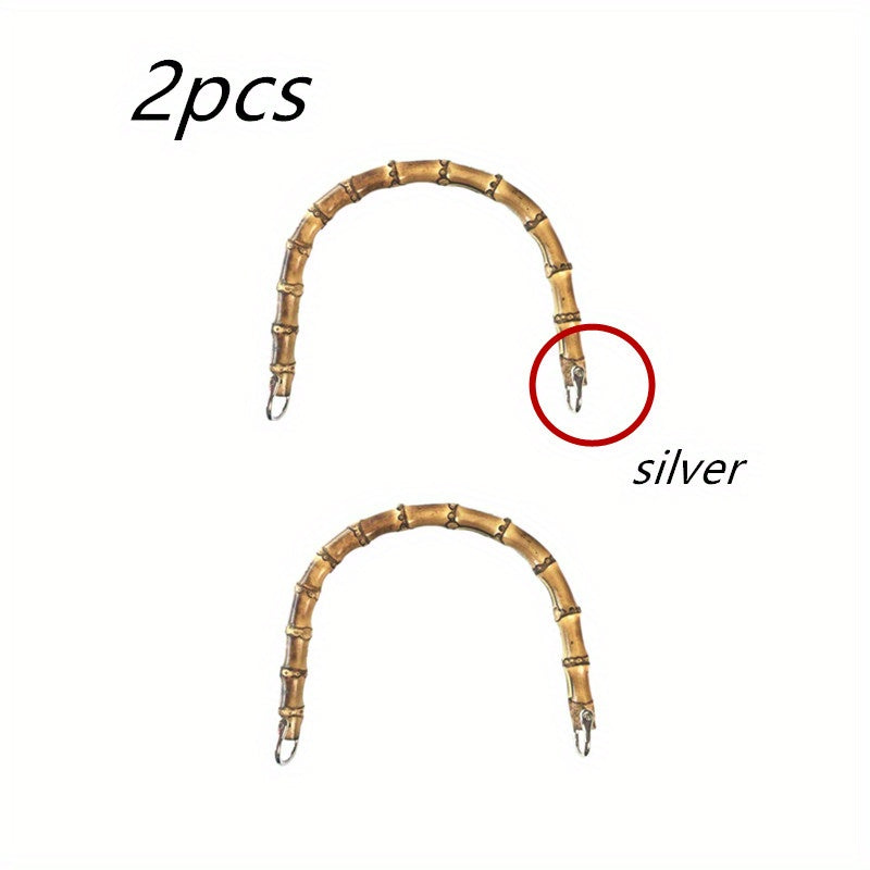 2pcs Bamboo Bag Handles for DIY Purse Straps and Bag Accessories