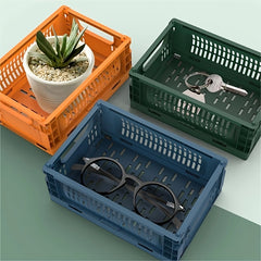1pc Folding Storage Basket Outdoor Picnic Bin Desktop Storage