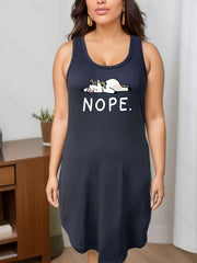  Unicorn Print Racer Back Tank Sleep Dress