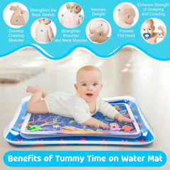 Inflatable Tummy Time Water Play Mat for Babies