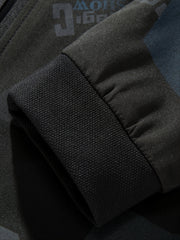 Men's Camo Winter Jacket Zipper Hooded Windproof Sporty Coat