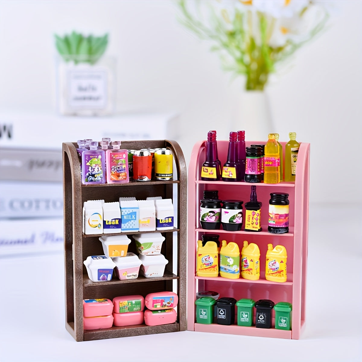 Mini House Supermarket Shelves Mini House Decoration Accessories