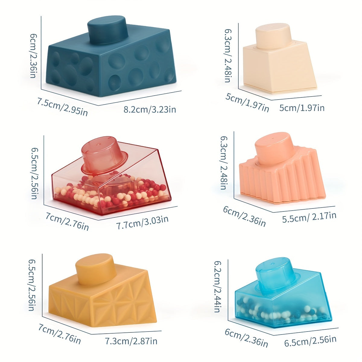 Montessori Baby Sucker Cup Toy Building Block for 1-3 Years Old