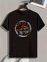 Wolf Print Men's Graphic T-shirt Casual Comfy Tee for Summer